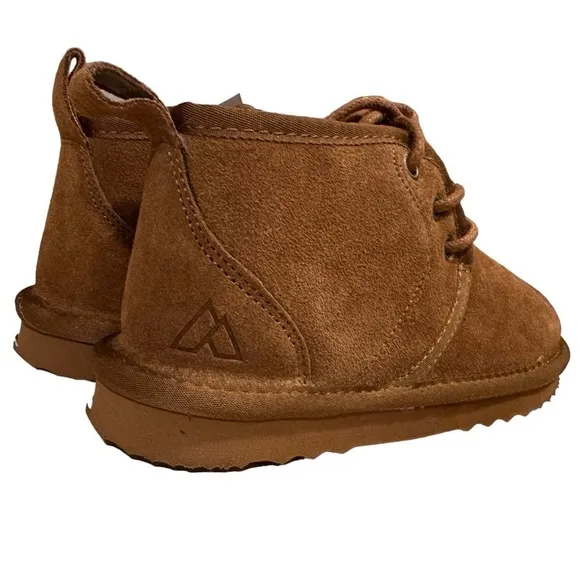 NWT Alpine Dylan Brown Leather &amp; Sheepskin Boots Size 1​​​
