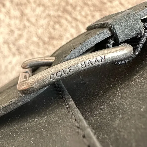 NWT Cole Haan Waterproof Black Leather Boots Buckle Details Size 6