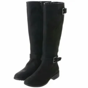 NWT Cole Haan Waterproof Black Leather Boots Buckle Details Size 6