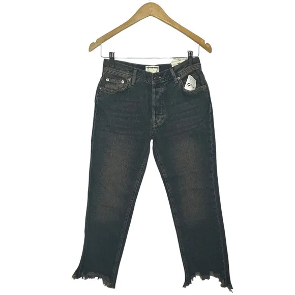 NWT FP We The Free Maggie MidRise Crop Straight Jeans in Back Alley Blue 25