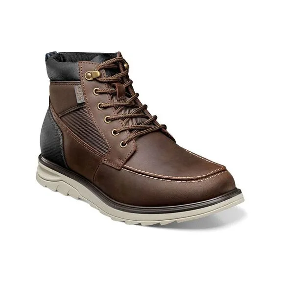 NWT NUNN BUSH Mens Brown Heel Pull-Tab Water Luxor Platform Hiking Boots 13 M