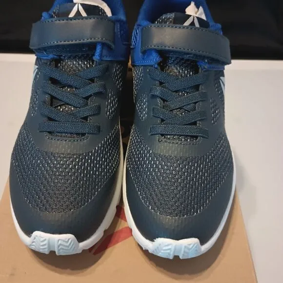 💯🔥NWT Reebok Boys Rush Runner Alternate Closure Running Shoes Navy Cobalt Silv