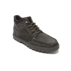 NWT ROCKPORT Mens Black Waterproof Round Toe Leather Boots Shoes 10.5 M