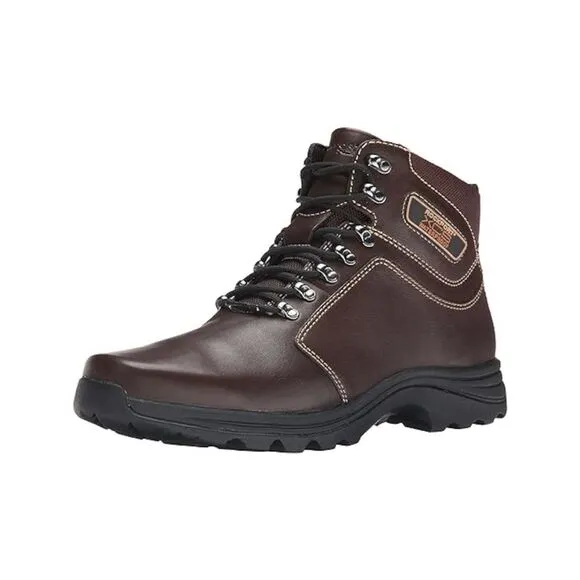 NWT ROCKPORT Mens Brown Shock Elkhart Round Toe Wedge Leather Hiking Boots 10 M