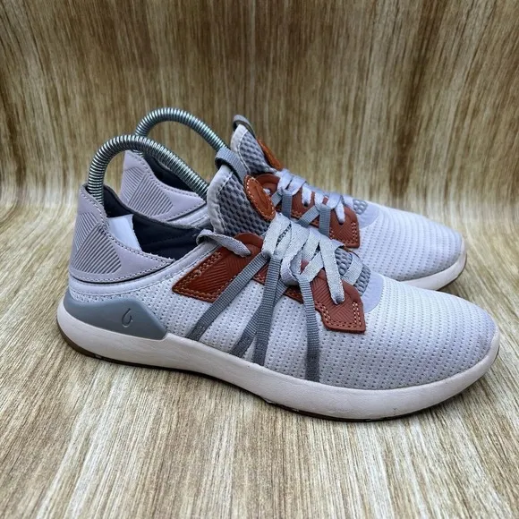 OluKai Mio Li Men's Size 7 EU 40 Slip Grey Casual Mesh Shoes Low Top Sneakers‎