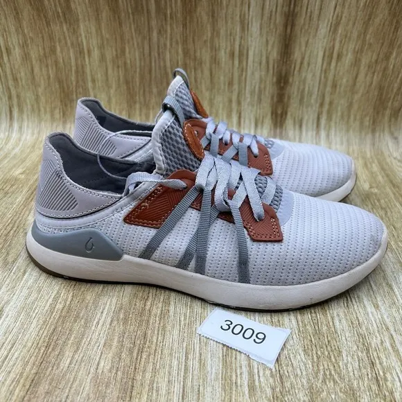 OluKai Mio Li Men's Size 7 EU 40 Slip Grey Casual Mesh Shoes Low Top Sneakers‎