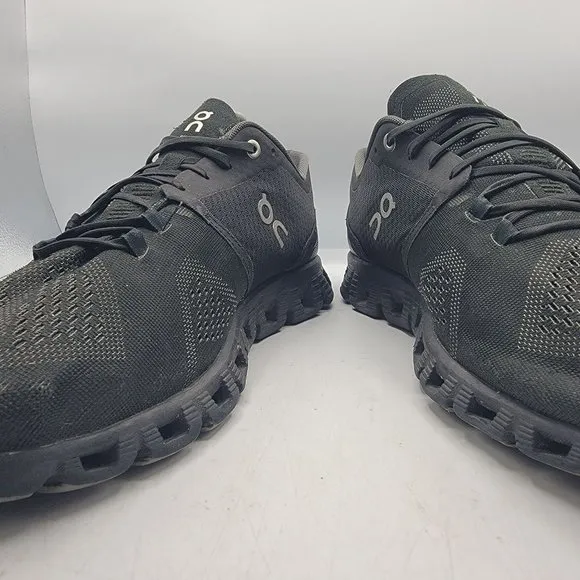 On Cloud X Mens 10 Running Shoes Black Asphalt Athletic Lace Up Breathable