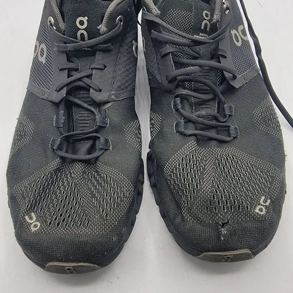 On Cloud X Mens 10 Running Shoes Black Asphalt Athletic Lace Up Breathable