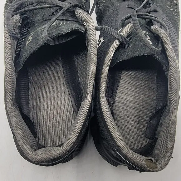 On Cloud X Mens 10 Running Shoes Black Asphalt Athletic Lace Up Breathable