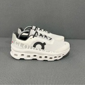 On Running Cloud Monster White Black Womens Athletic Running Sneaker Shoes Sz 11