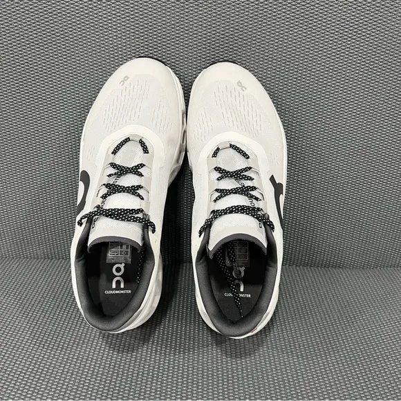 On Running Cloud Monster White Black Womens Athletic Running Sneaker Shoes Sz 11