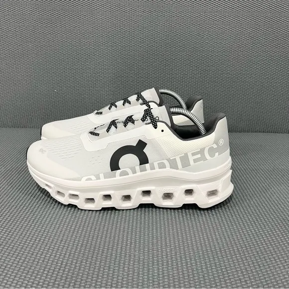 On Running Cloud Monster White Black Womens Athletic Running Sneaker Shoes Sz 11