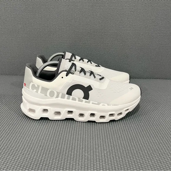 On Running Cloud Monster White Black Womens Athletic Running Sneaker Shoes Sz 11