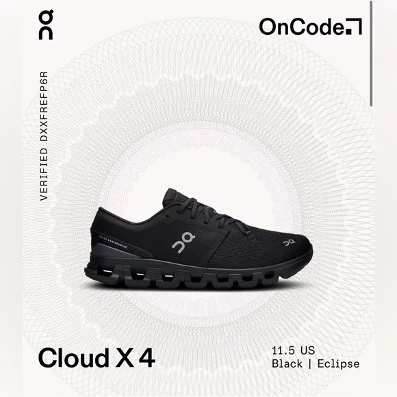 On Running Cloud X 4 Running Men's Black/ Eclipse Shoes Size 11.5