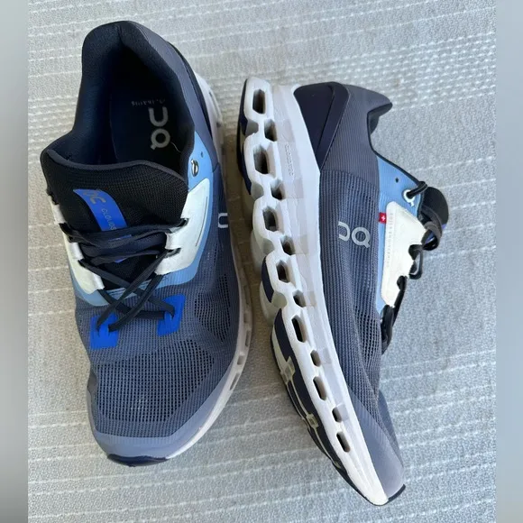 On Running Men's Blue and Gray Running Shoes Size 11