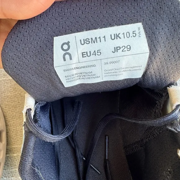 On Running Men's Blue and Gray Running Shoes Size 11