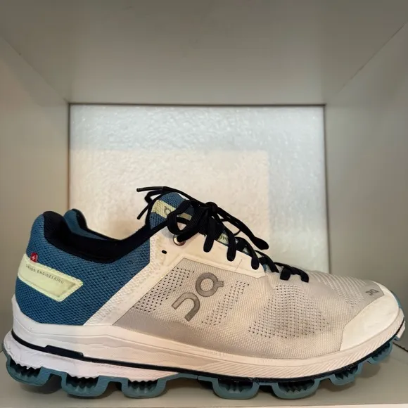 On Running Mens Cloudsurfer Running Trainers White Blue Athletic Shoes Sneakers