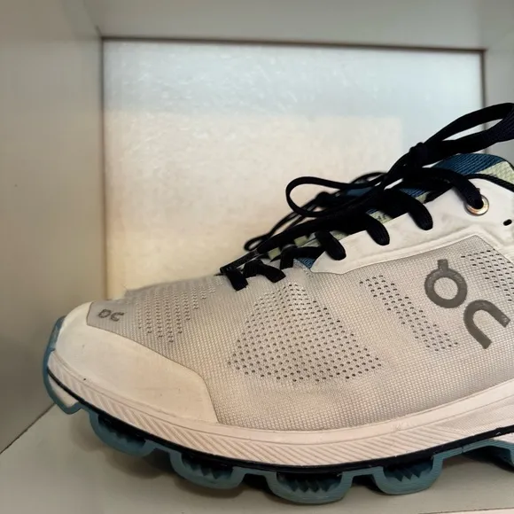 On Running Mens Cloudsurfer Running Trainers White Blue Athletic Shoes Sneakers