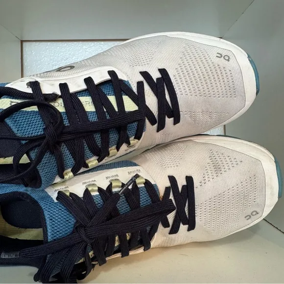 On Running Mens Cloudsurfer Running Trainers White Blue Athletic Shoes Sneakers