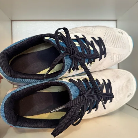 On Running Mens Cloudsurfer Running Trainers White Blue Athletic Shoes Sneakers