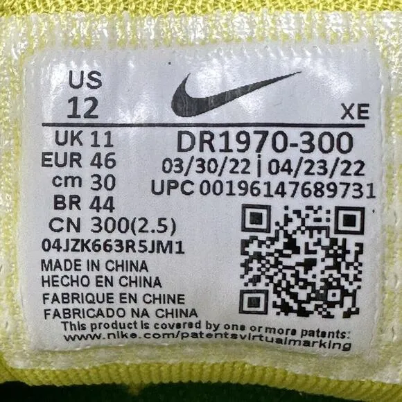 Oregon Ducks Nike Zoom Pegasus 39 Running Shoes Mens Size 12 Green DR1970-300