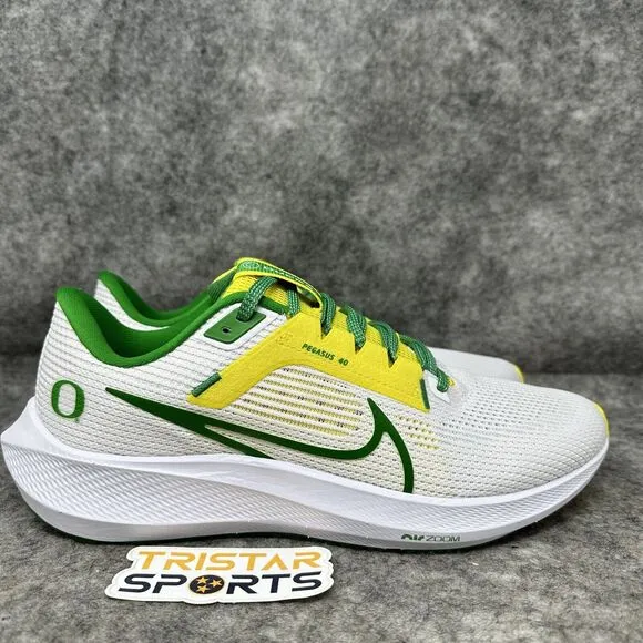 Oregon Ducks Nike Zoom Pegasus 40 Running Shoes Mens Size 14 White DZ5979-100