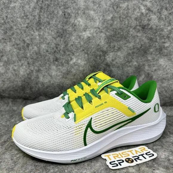 Oregon Ducks Nike Zoom Pegasus 40 Running Shoes Mens Size 14 White DZ5979-100