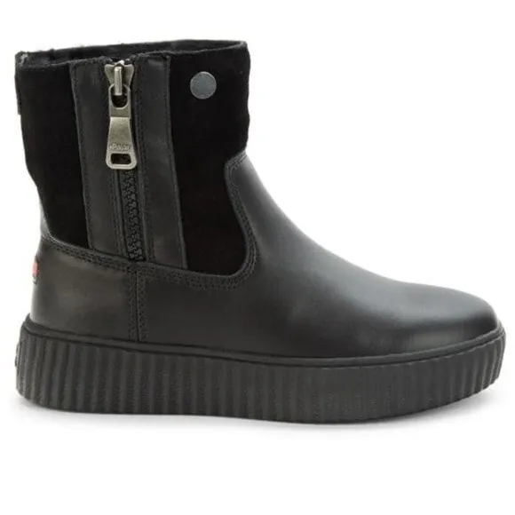 PAJAR Caline Platform Waterproof Leather Booties in Black 39
