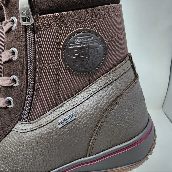 🥷🏿🥷🏿🥷🏿Pajar Waterproof Boots Brown Trooper 2.0 Winter Sherpa Lined Zip