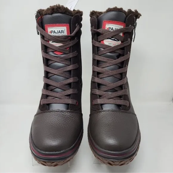 🥷🏿🥷🏿🥷🏿Pajar Waterproof Boots Brown Trooper 2.0 Winter Sherpa Lined Zip