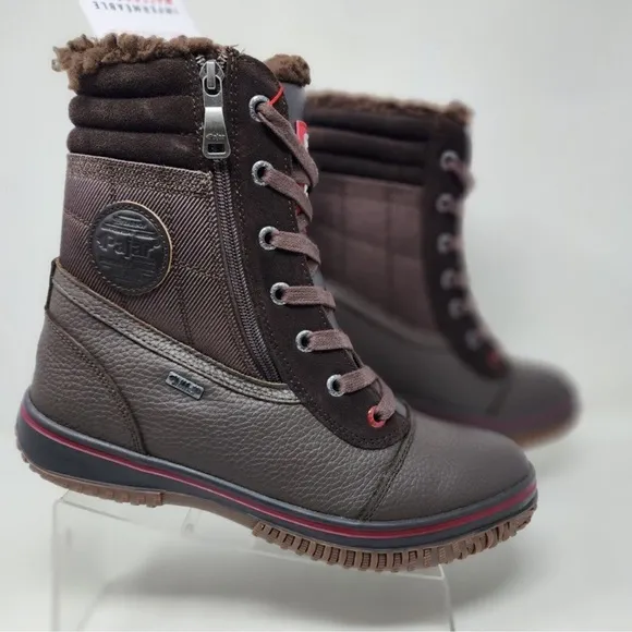 🥷🏿🥷🏿🥷🏿Pajar Waterproof Boots Brown Trooper 2.0 Winter Sherpa Lined Zip
