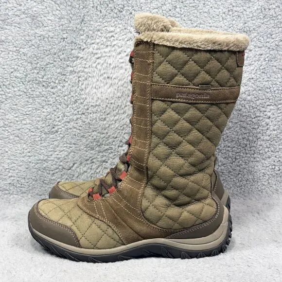 Patagonia Wintertide High Womens 8 Faux Fur Leather Quilted Waterproof Boots