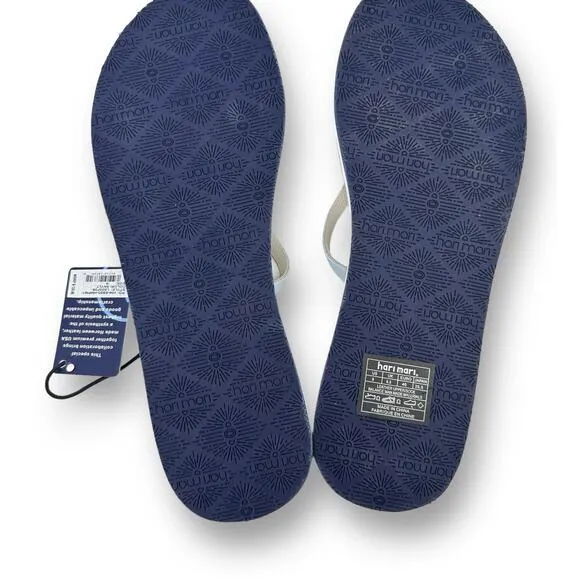 Peter Milar X Hari Mari Memory Foam Flip Flop Sandals Womens Size 9 Sky Blue