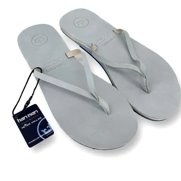 Peter Milar X Hari Mari Memory Foam Flip Flop Sandals Womens Size 9 Sky Blue