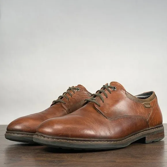 PIKOLINOS Carceres Oxford Shoes Mens 43/9 Brown Leather Plain Toe Work Business