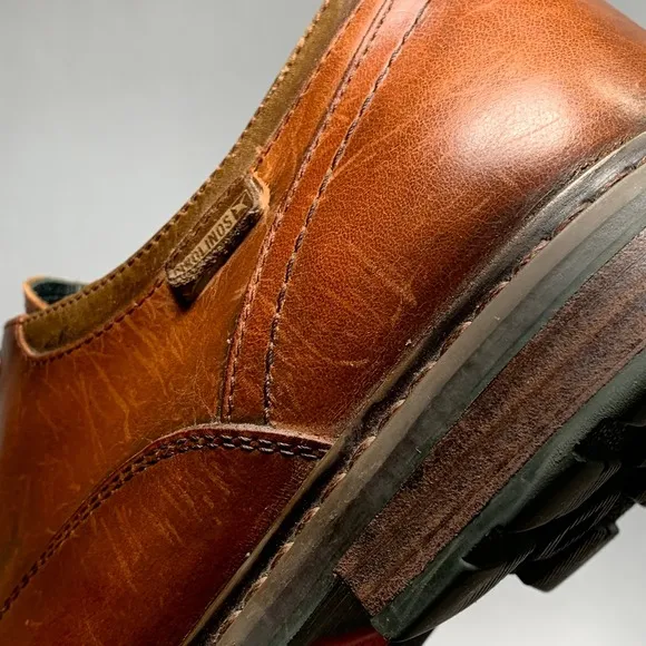PIKOLINOS Carceres Oxford Shoes Mens 43/9 Brown Leather Plain Toe Work Business