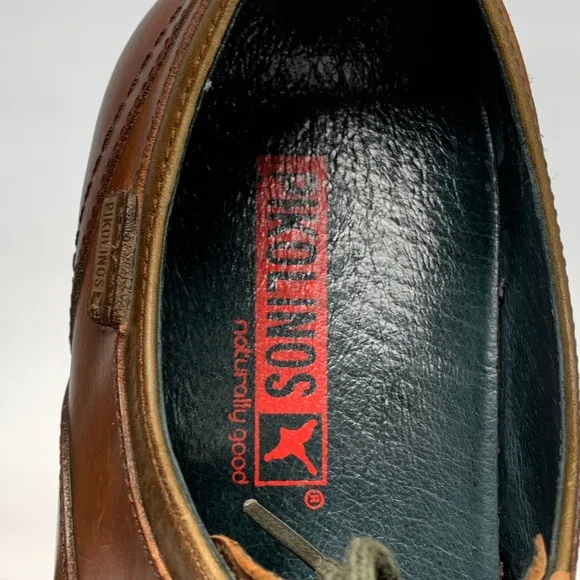 PIKOLINOS Carceres Oxford Shoes Mens 43/9 Brown Leather Plain Toe Work Business