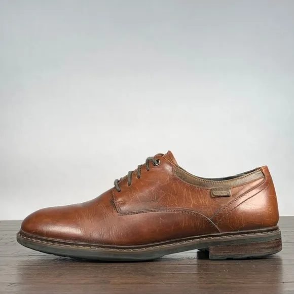 PIKOLINOS Carceres Oxford Shoes Mens 43/9 Brown Leather Plain Toe Work Business