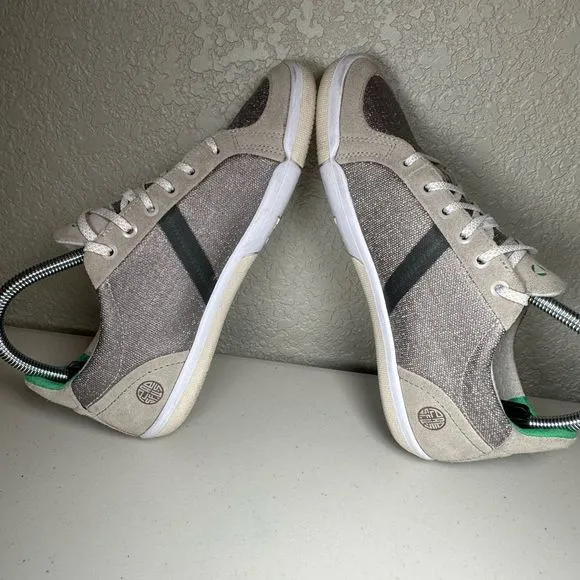 Plae Prospect Sneakers Shoes Womens 7 Gray Stone Green Washable Walking Lace Up