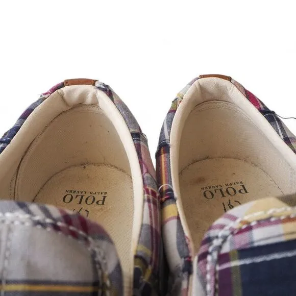 Polo Ralph Lauren Keaton Plaid Tiger Multicolor Slip-on Casual Sneakers Men's 14
