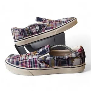Polo Ralph Lauren Keaton Plaid Tiger Multicolor Slip-on Casual Sneakers Men's 14