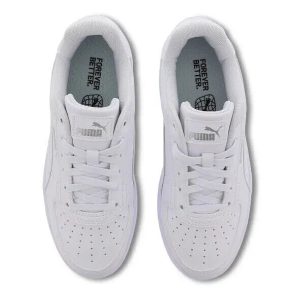 Puma Caven 2.0 393837-02 Sneakers Big Kid White Leather Lifestyle Shoes FD658