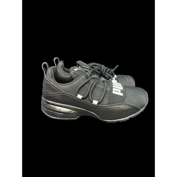 PUMA Cell Regulate PS Toddler - Youth Running‎ Shoes Size 2C Black White NIB