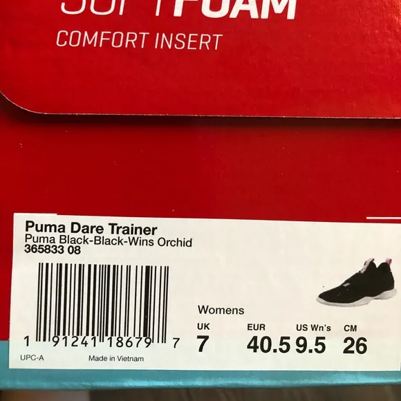 Puma Dare Trainer Black &amp; Orchid Sneakers Size 9.5 Women’s Sneakers