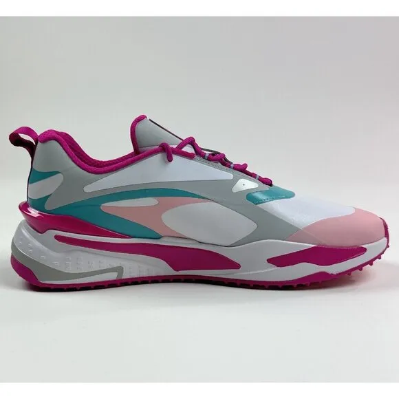 Puma GS-Fast Womens 12 Pink White Golf Shoes Spikeless Waterproof 376584-05