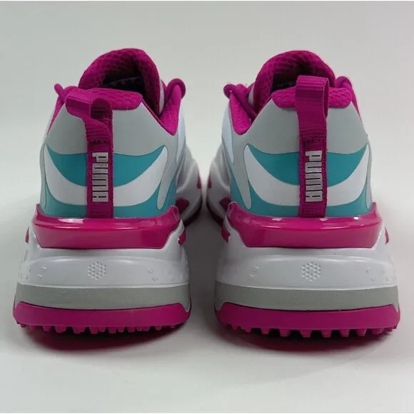 Puma GS-Fast Womens 12 Pink White Golf Shoes Spikeless Waterproof 376584-05