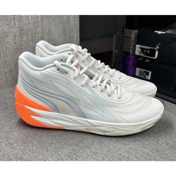 Puma MB.02 LaMelo Ball Melo New Basketball Shoes Platinum Gray Mens Size 10.5