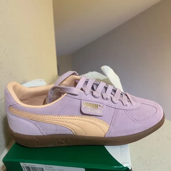 Puma Palermo Grape Mist Peach Fizz Unisex‎ Casual Shoes Men 12 Women 13.5