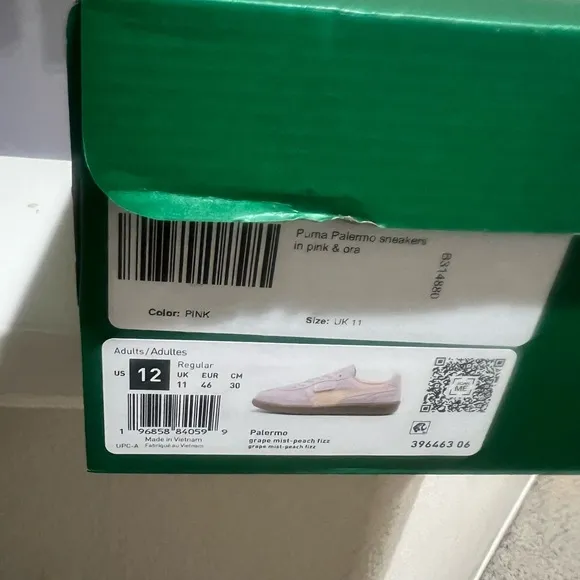 Puma Palermo Grape Mist Peach Fizz Unisex‎ Casual Shoes Men 12 Women 13.5