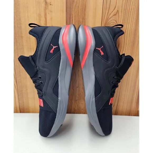 Puma Softride Rift Breeze Black Red Men's Running Shoes Size 12